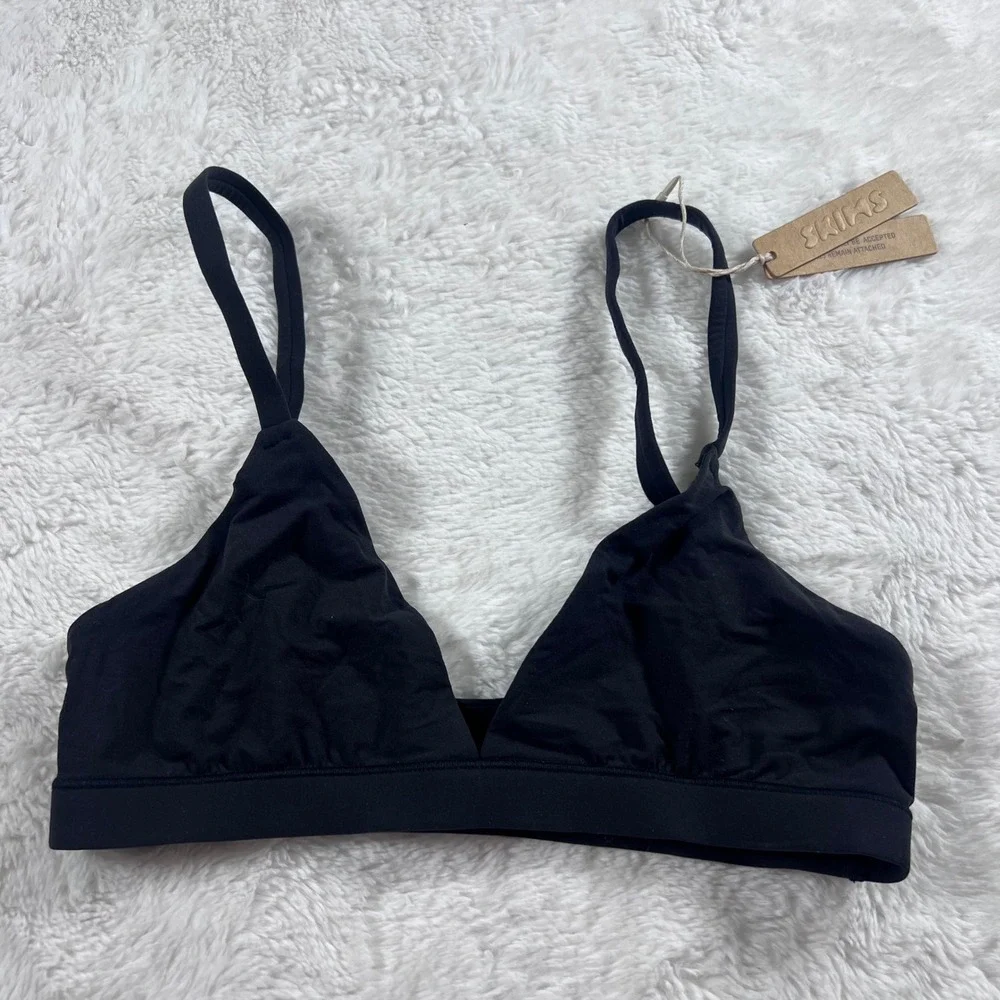 Skims Fits Everybody Triangle Bralette Onyx Black XS BR-TRI-2024 New With Tags‎